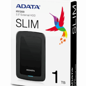 DISCO DURO EXTERNO ADATA HV300 1TB PORTATIL 2.5 USB 3.2 WINDOWS MAC LINUX DASHDRIVE SLIM COLOR NEGRO (AHV300-1TU31-CBK)